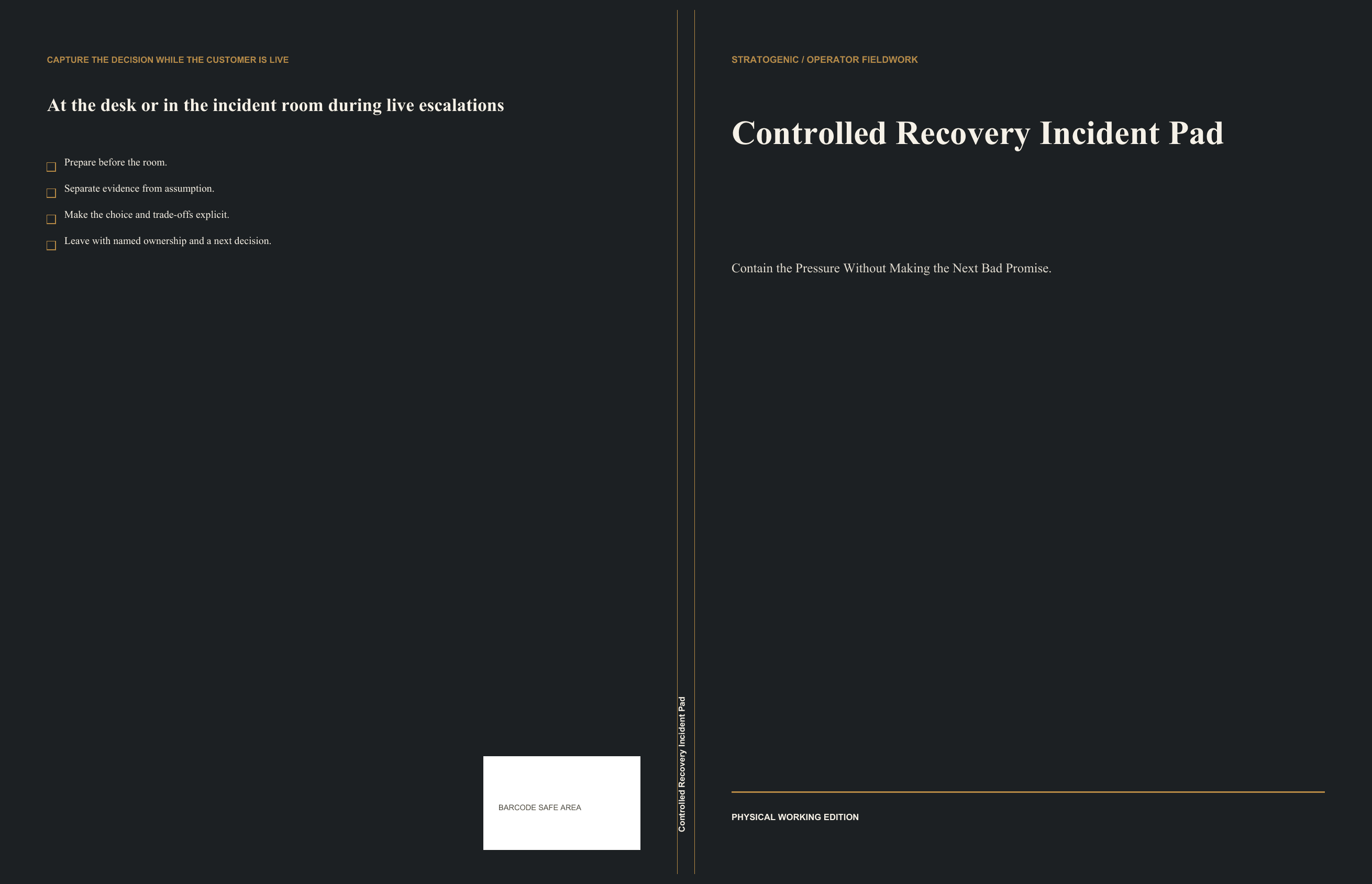 Cover of Controlled Recovery Incident Pad