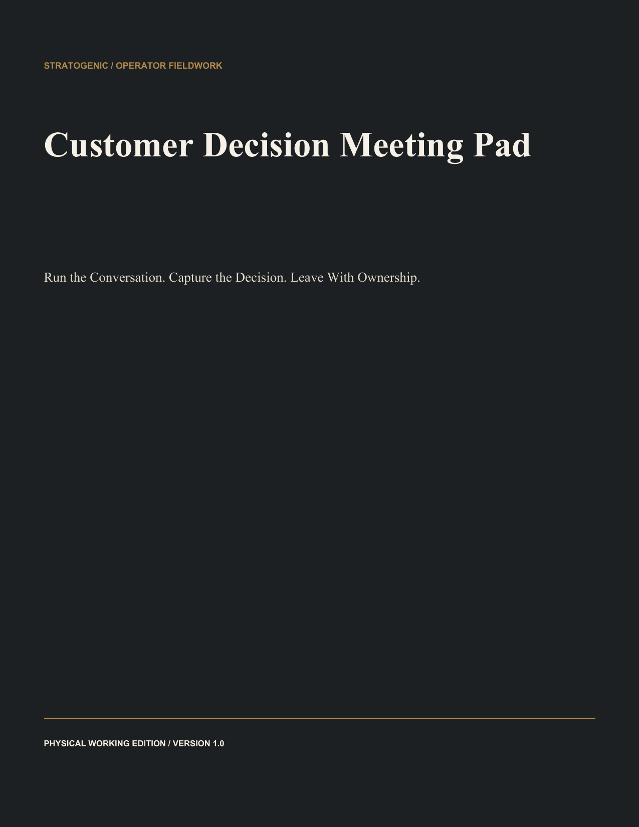 Inside preview of Customer Decision Meeting Pad