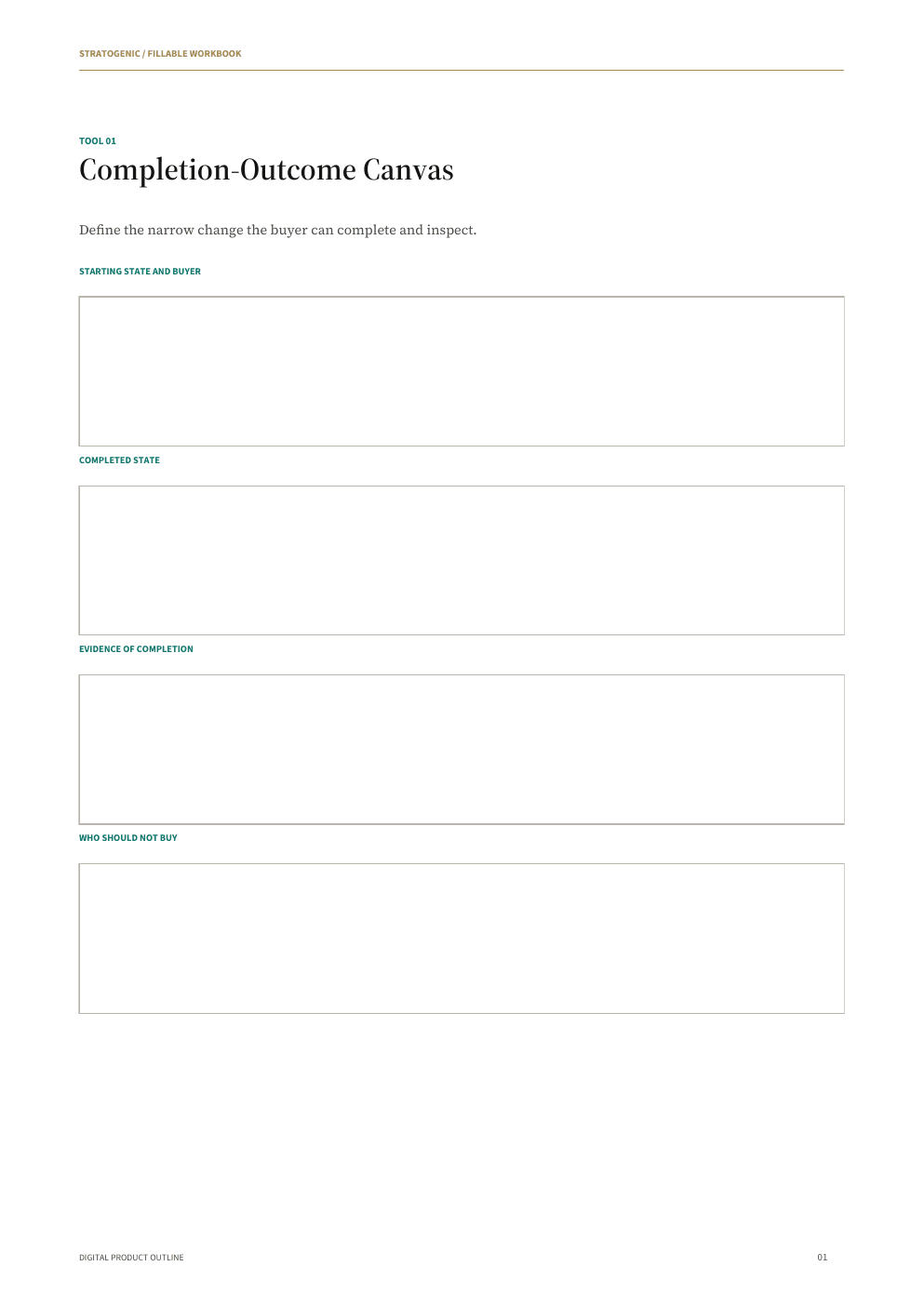 Inside preview of Digital Product Outline Pack