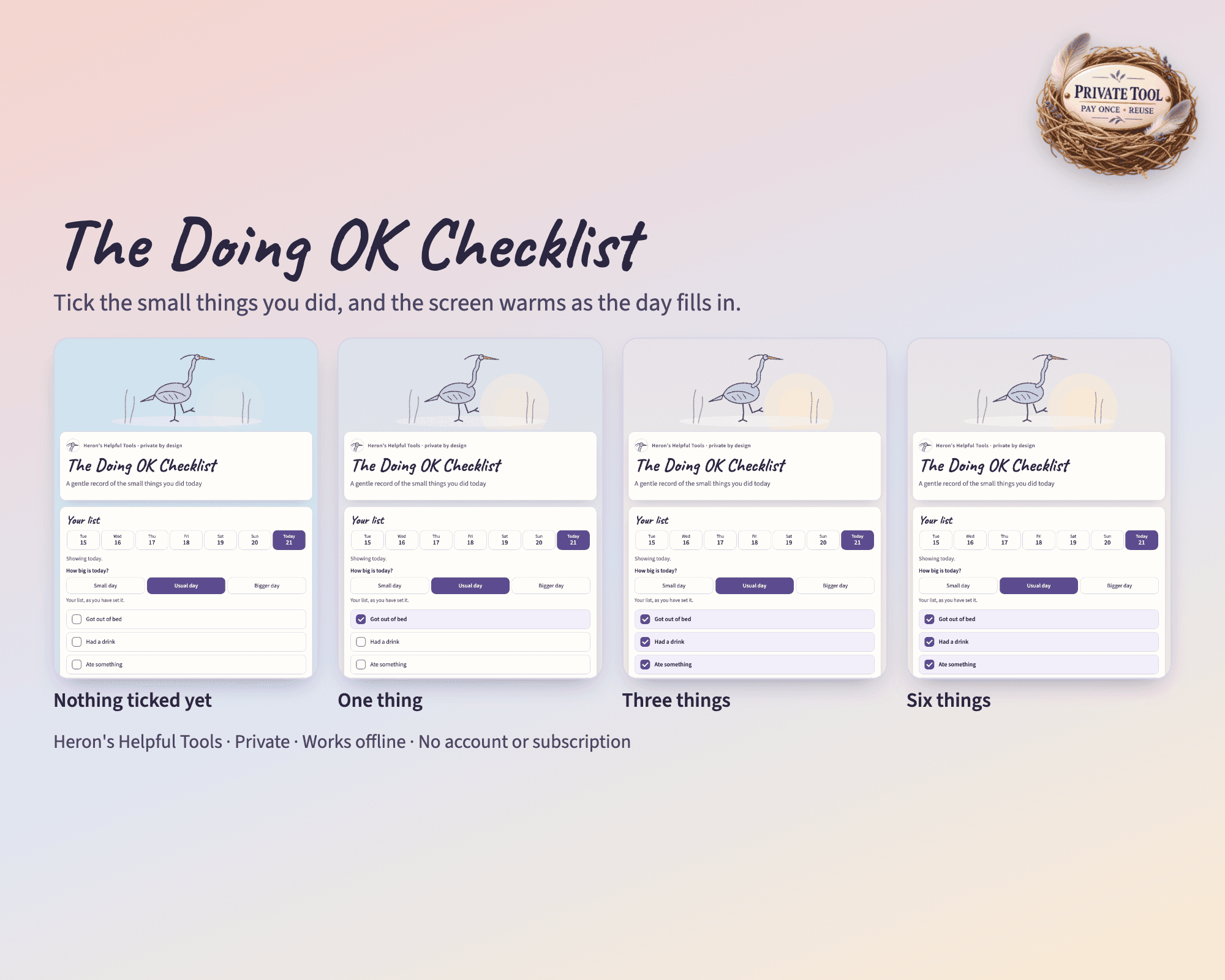 Inside preview of The Doing OK Checklist