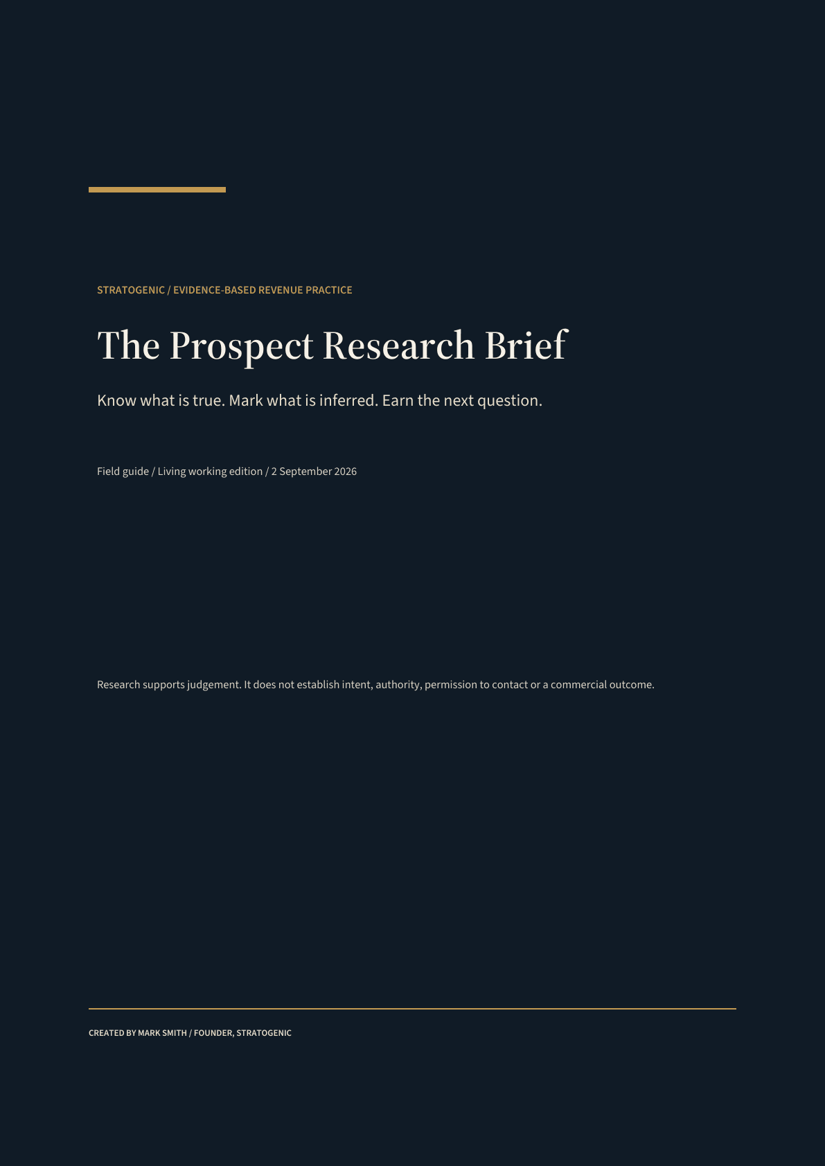 Inside preview of The Prospect Research Brief