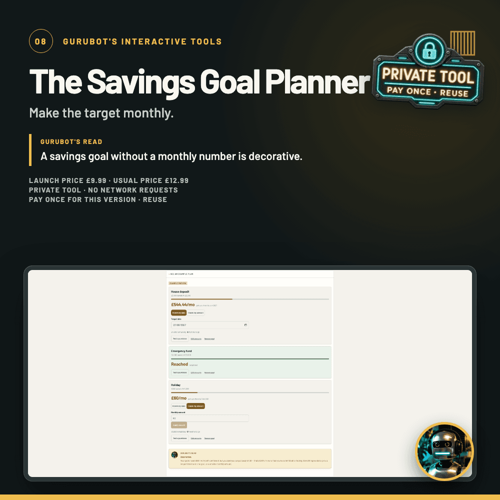 Inside preview of The Savings Goal Planner