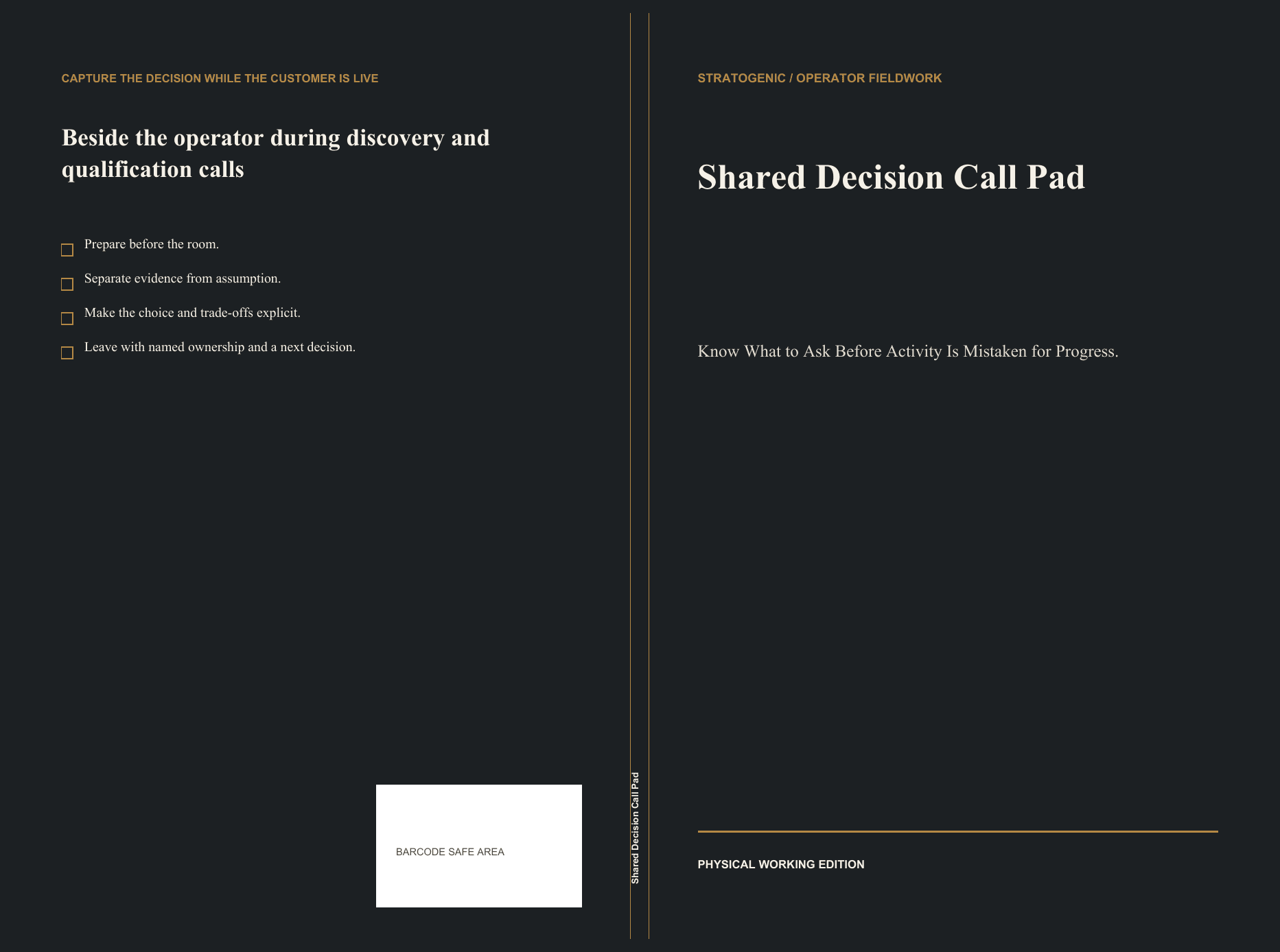 Cover of Shared Decision Call Pad