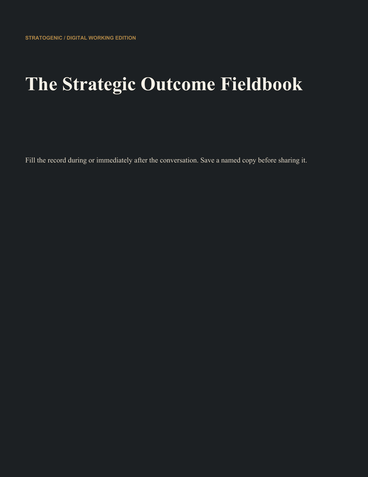 Inside preview of Strategic Outcome Fieldbook